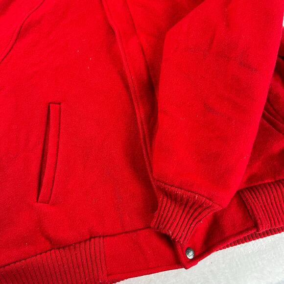 Woolrich Vintage Sherpa Lined Red Wool Bomber Jacket men’s size XL USA Made - Picture 8 of 9